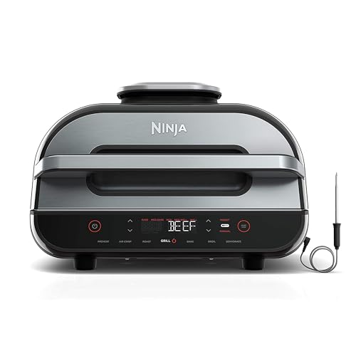 Ninja FG551 Foodi Smart XL 6-in-1 Indoor Grill with Air Fry, Roast,...