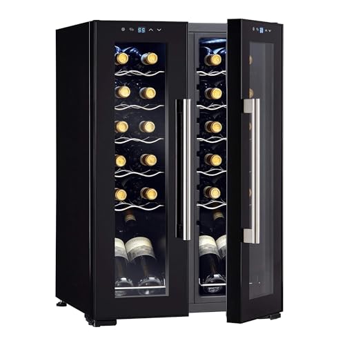 Wine Enthusiast 24-Bottle French Door Dual-Zone Compressor Wine Cooler...