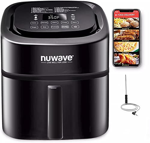 Nuwave Brio 8-Qt Air Fryer, Powerful 1800W, Easy-to-Read Cool White...