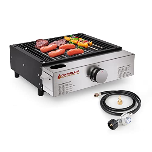 Camplux Propane Gas Griddle Grill, 15,000 BTU Griddle Grill Combo,...