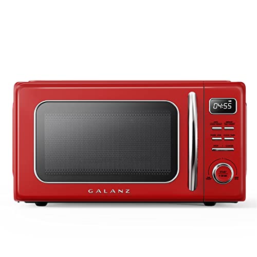 Galanz GLCMKZ11RDR10 Retro Countertop Microwave Oven with Auto Cook &...
