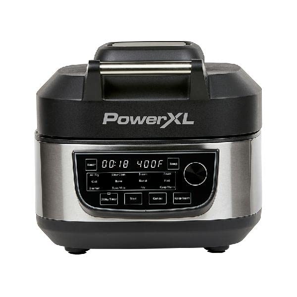PowerXL Grill Air Fryer Combo Plus 6 QT 12-in-1 Indoor Slow Cooker,...