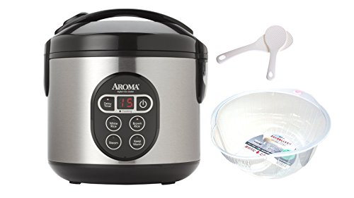 AROMA Digital Rice Cooker, 4-Cup (Uncooked) / 8-Cup (Cooked), Steamer,...