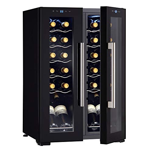 Wine Enthusiast 24-Bottle French Door Dual-Zone Compressor Wine Cooler...