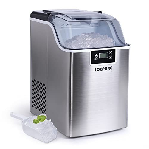 ICEPURE Nugget Ice Maker Countertop, Compact Ice Machine Portable,...