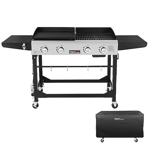 Royal Gourmet GD401C 4-Burner Flat Top Gas Grill Griddle Combo with...