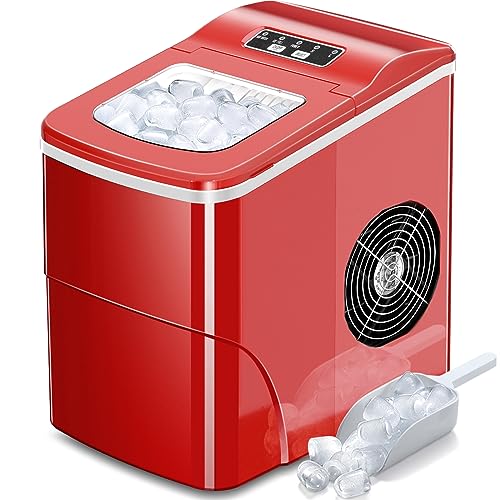 AGLUCKY Ice Makers Countertop with Self-Cleaning, 26.5lbs/24hrs, 9...