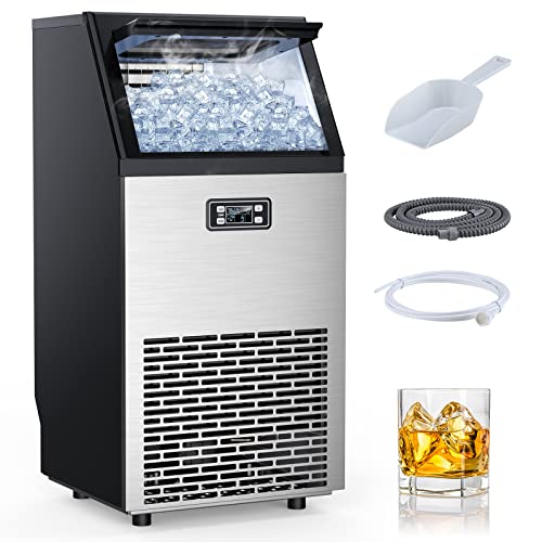 Free Village Commercial Ice Maker Machine, 100LBS/24H, Stainless Steel...