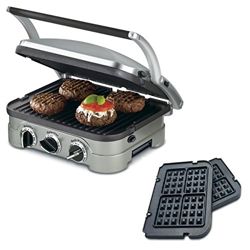 Cuisinart 5-in-1 Grill Griddler Panini Maker Bundle with Waffle...